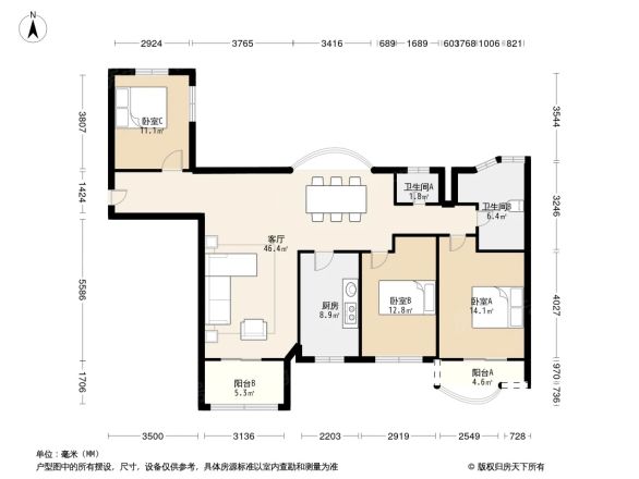 马赛花园户型图