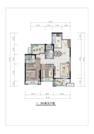 雅居乐美的 雍逸庭3室2厅1厨2卫建面99.00㎡