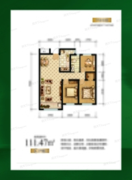 澜山郡2室2厅1厨1卫建面111.47㎡