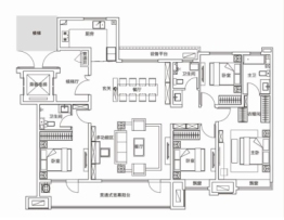 保利明玥春江4室2厅3卫建面162.00㎡