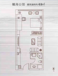 万泰·金沙汇1室1厅1厨1卫建面63.00㎡