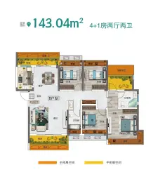 紫辰府5室2厅1厨2卫建面143.04㎡