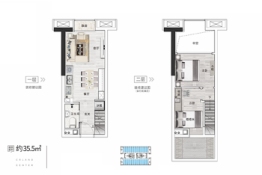 佳兆业·滨江四季2室2厅1厨1卫建面35.50㎡