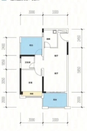 水韵金岸1室2厅1厨1卫建面62.00㎡