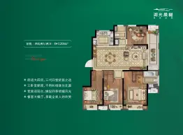 湖光晨樾4室2厅1厨2卫建面120.0㎡