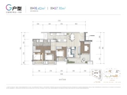 融创寻光江徕3室2厅1厨2卫建面98.42㎡