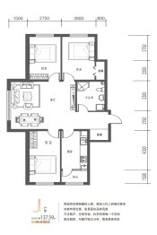 学府经典3室1厅1厨1卫建面137.59㎡