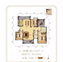 幸福里3室2厅1厨2卫建面133.92㎡