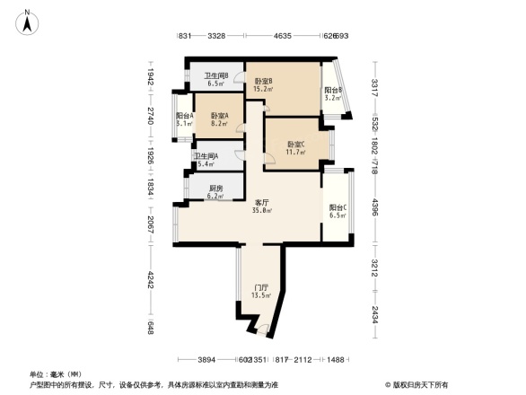 彩叠园1A期户型图