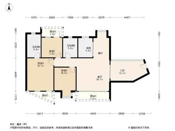 彩叠园1A期户型图