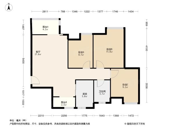 青房天韵华庭户型图