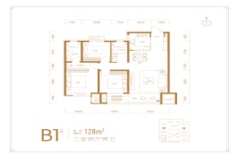 中鼎·麒麟华府3室2厅1厨2卫建面128.00㎡