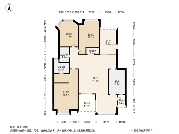 中海国际社区林庭叠院户型图