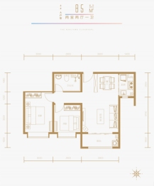 润江云玺2室2厅1厨1卫建面85.00㎡