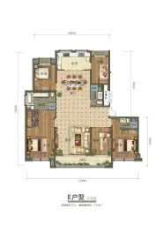 鸿森银滩广场5室2厅1厨3卫建面212.0㎡