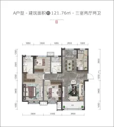 银河国际·锦绣天成3室2厅1厨2卫建面121.76㎡