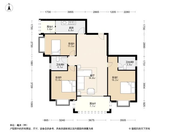 天晟湖畔书院户型图
