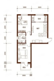 富贵假日庄园2室1厅1厨1卫建面67.00㎡