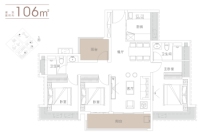 建面106平三房户型