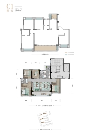 德商&石榴·春和天骄4室2厅1厨2卫建面140.00㎡