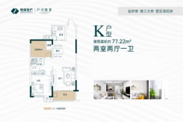 电建地产·卢浮原著2室2厅1厨1卫建面77.22㎡