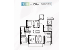 龙腾江河汇4室2厅1厨2卫建面158.00㎡