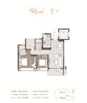 L4栋建面96平E户型