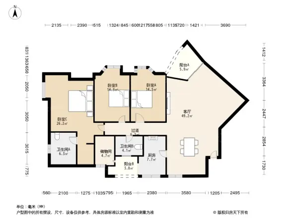 新东福花园户型图