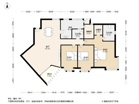 新东福花园户型图