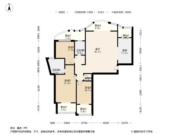 家化滨江苑户型图