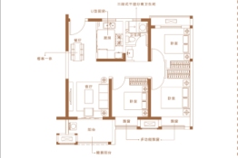 新城郡望府3室2厅1厨1卫建面89.00㎡