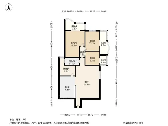 天府公寓户型图