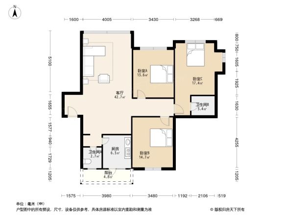 西城公寓户型图
