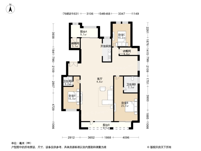 星海湾壹号户型图图片