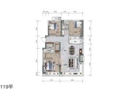 伊河棠樾3室2厅1厨2卫建面119.00㎡