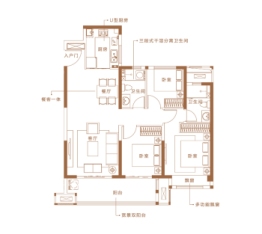 新城郡望府3室2厅1厨2卫建面115.00㎡