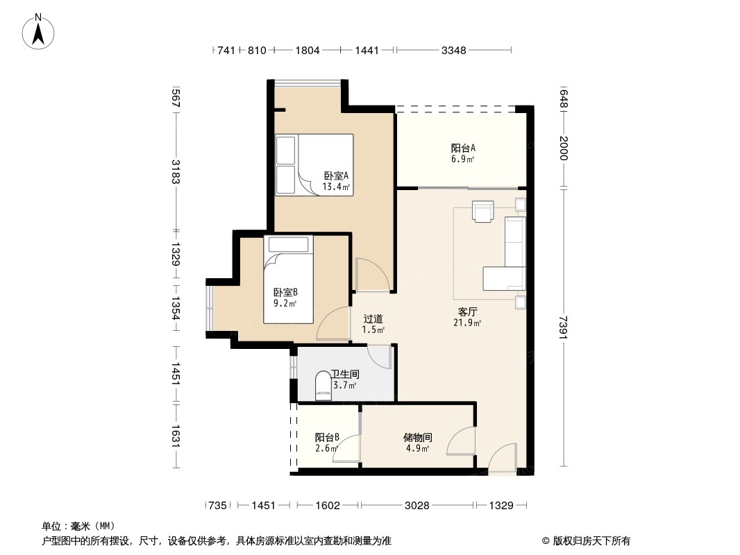 户型图1/2