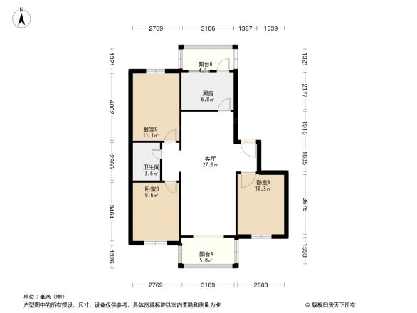 红色小区户型图