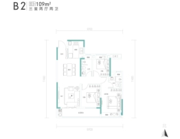 恺德光谷熙园3室2厅1厨2卫建面109.00㎡