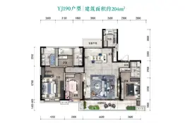 兰州碧桂园三期文璟城4室2厅2厨3卫建面204.0㎡