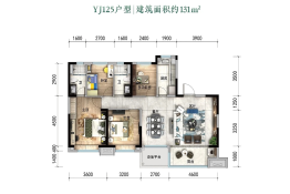 兰州碧桂园三期文璟城4室2厅1厨2卫建面131.00㎡