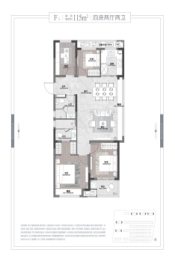 融信海月凤仪4室2厅1厨2卫建面115.00㎡