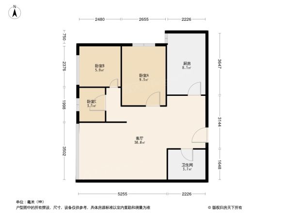 白领尊邸户型图