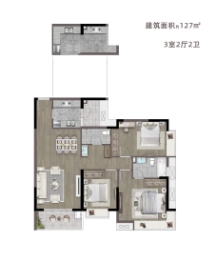 新世界天悦3室2厅1厨2卫建面127.00㎡