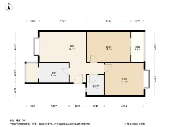 西城俊园户型图