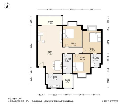 都江堰玉垒名居户型图