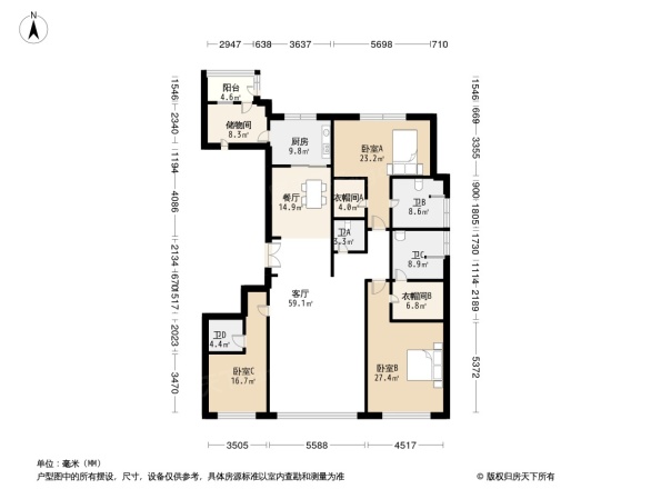万达公馆户型图