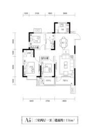 鲁商·东阿喜园3室2厅1厨1卫建面116.00㎡