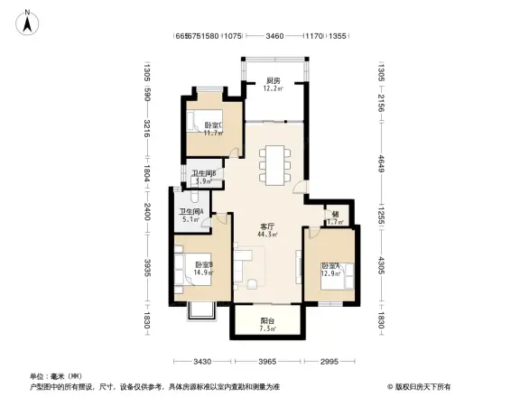钟山花园城户型图