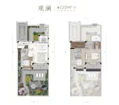 建面约122平户型